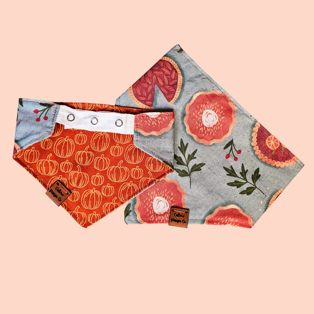 Thanksgiving Pies Snap-On Pet Bandana