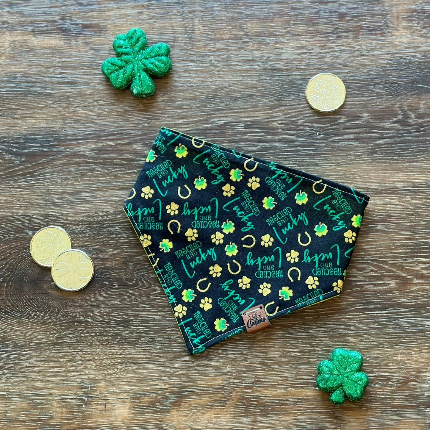 Rescued and Lucky Snap On Pet Bandana