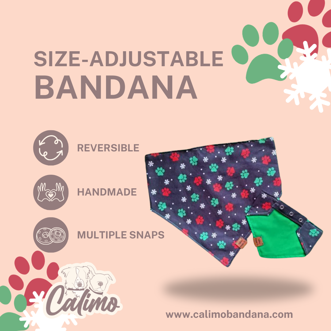 Snow Paws Snap On Pet Bandana