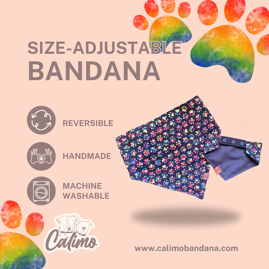 Tie-Dye Paws Snap On Pet Bandana