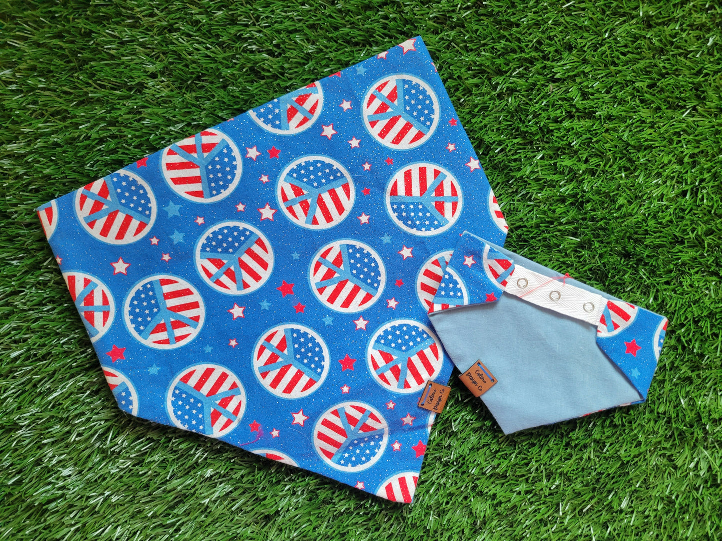 Peace & Love in America Snap On Pet Bandana
