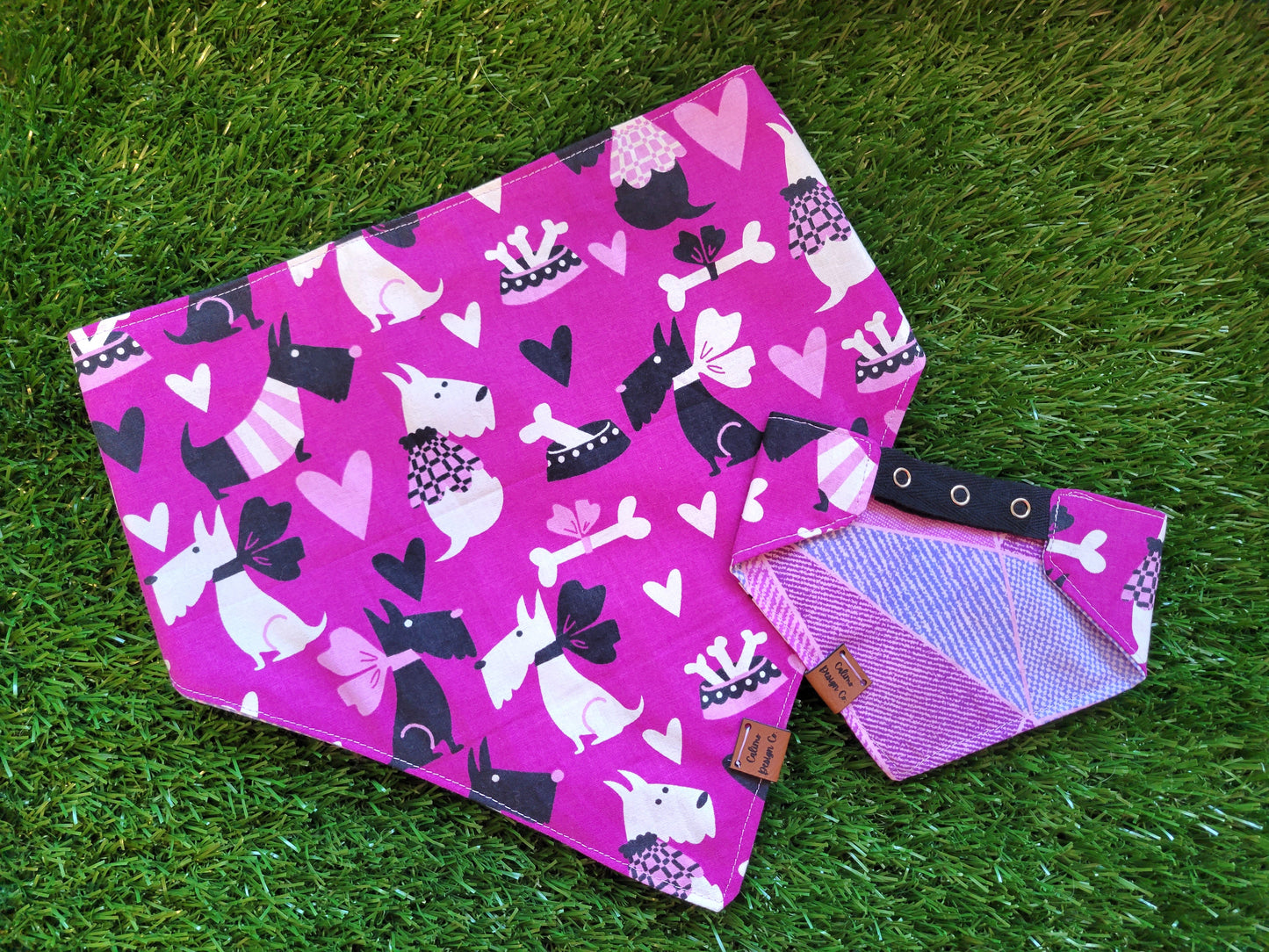 Preppy Purple Snap On Pet Bandana