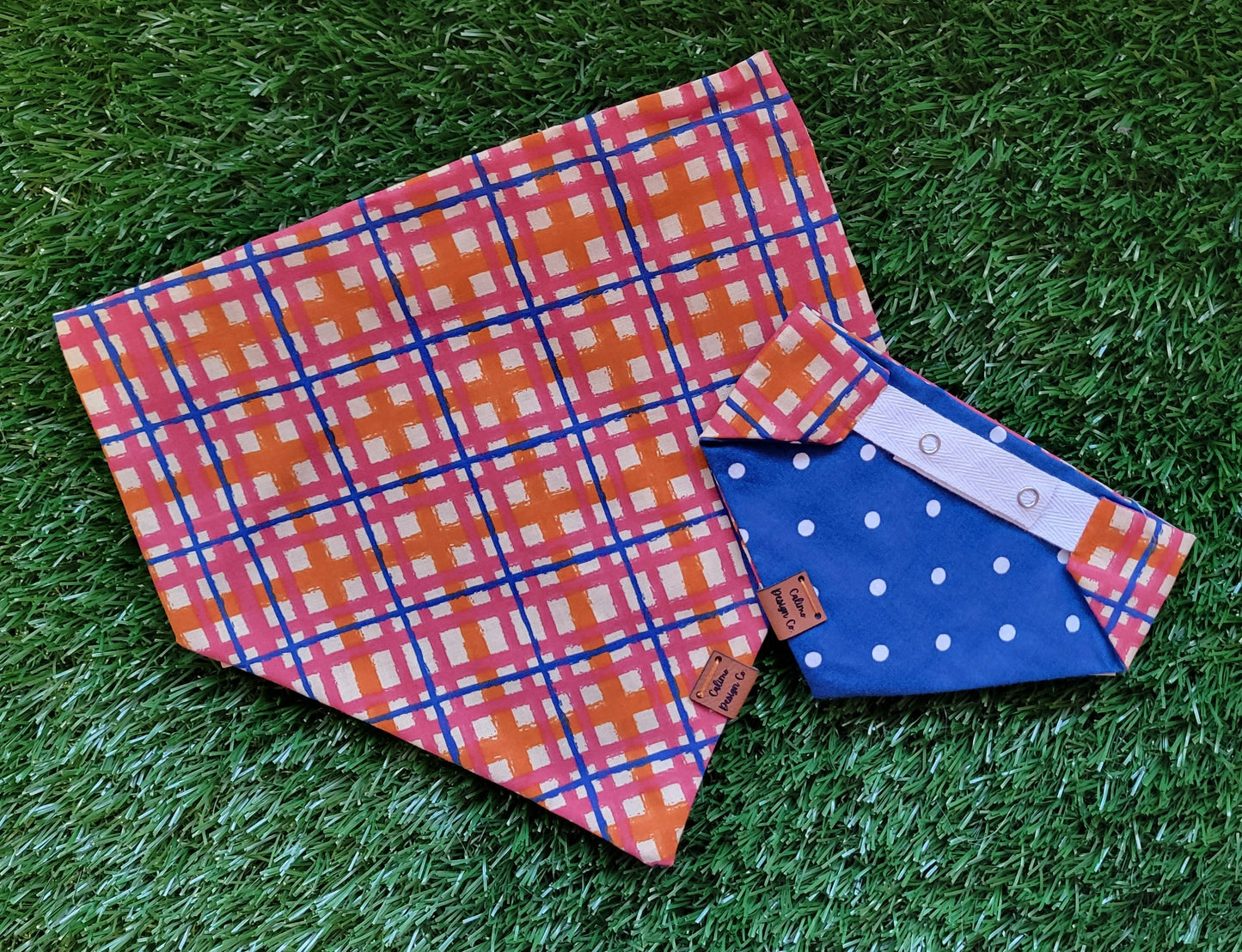 Sunshine Plaid Snap-On Pet Bandana
