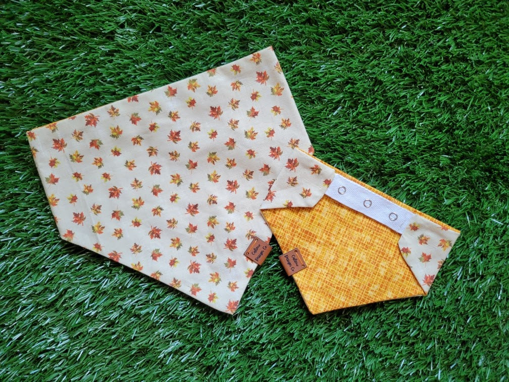 Falling Leaves Snap On Pet Bandana