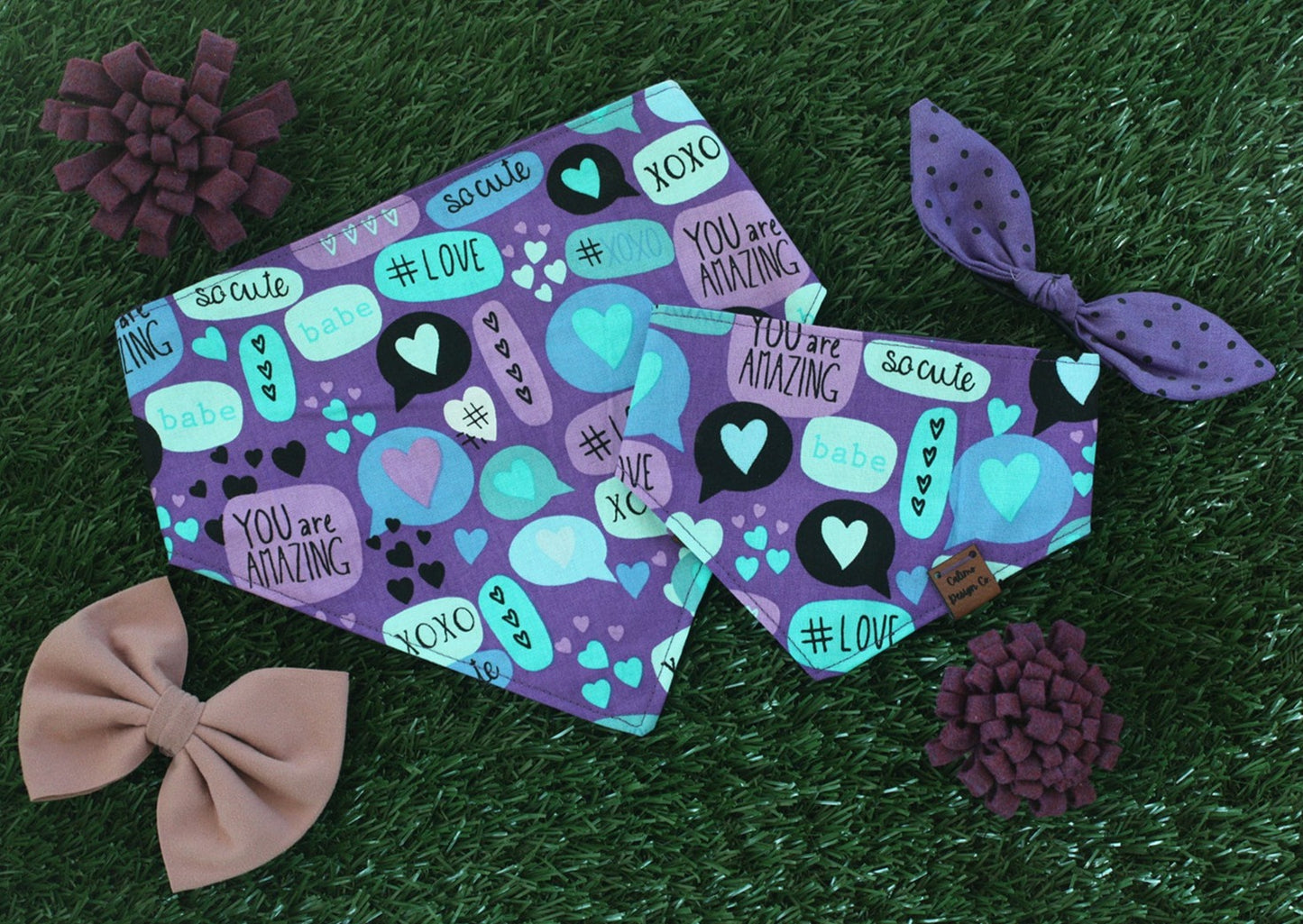 Love Notes Snap On Pet Bandana