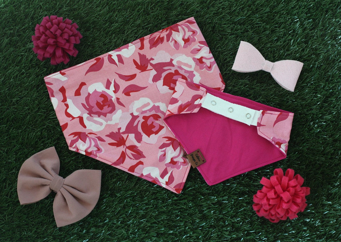 A Dozen Roses Snap-On Pet Bandana
