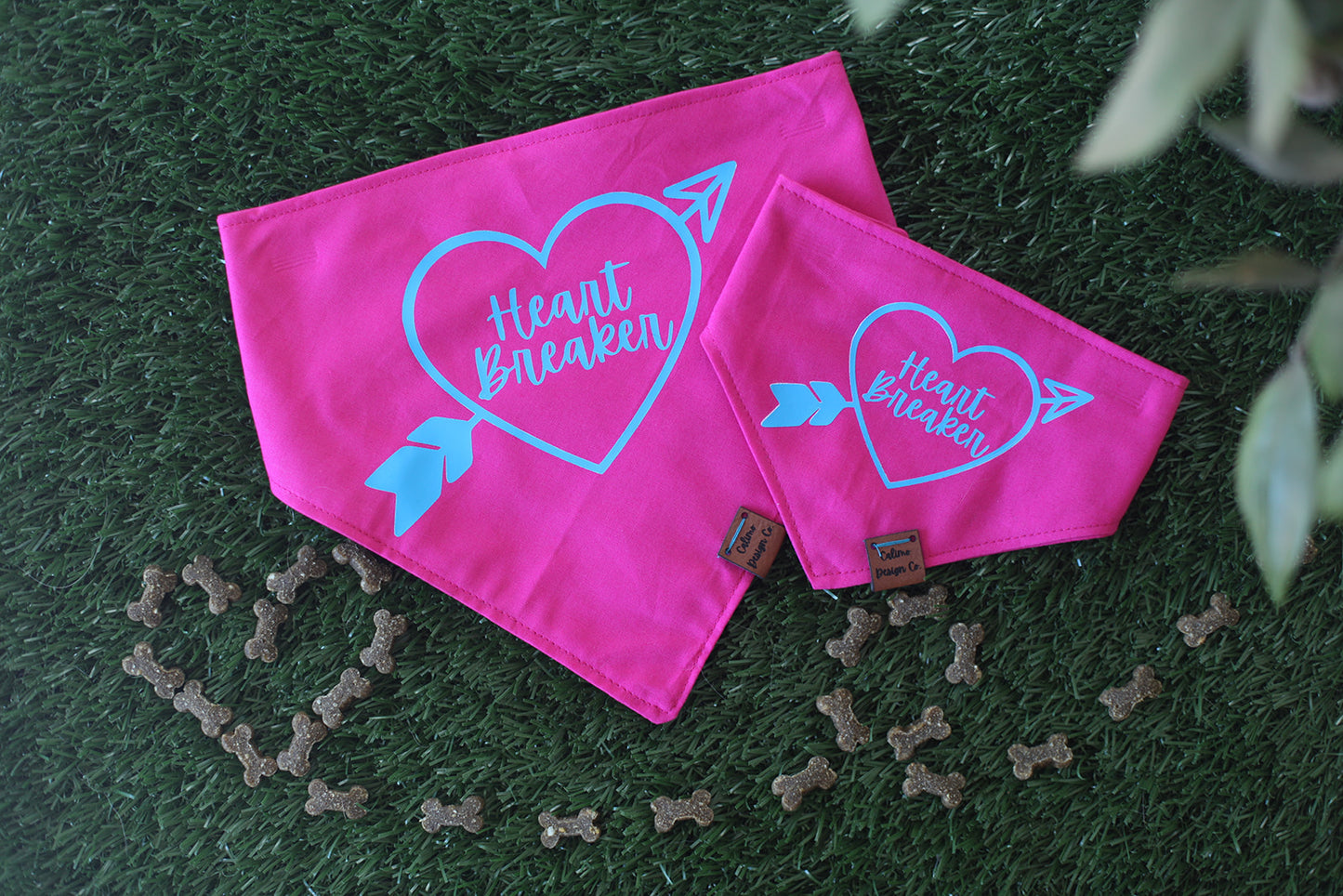 Pink Heart Breaker Snap On Pet Bandana