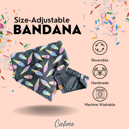 Ice Cream & Sprinkles Snap On Pet Bandana