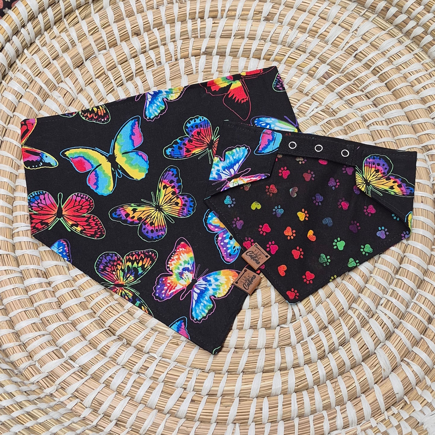 Rainbow Butterflies Snap On Pet Bandana